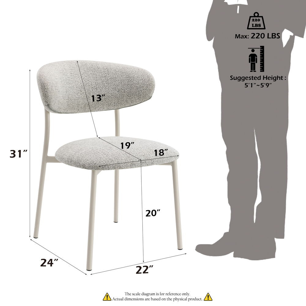 Kalam - Side Chair (Set of 2) - Gray Fabric & Beige