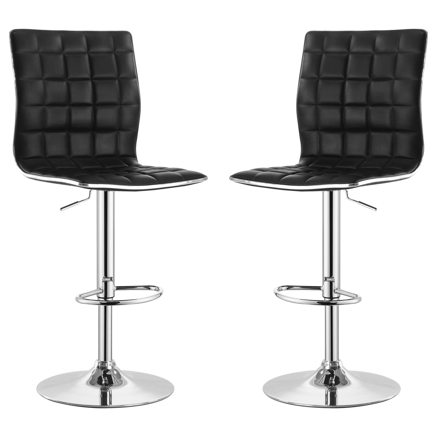 Waffle - Adjustable Bar Stool (Set of 2) - Black