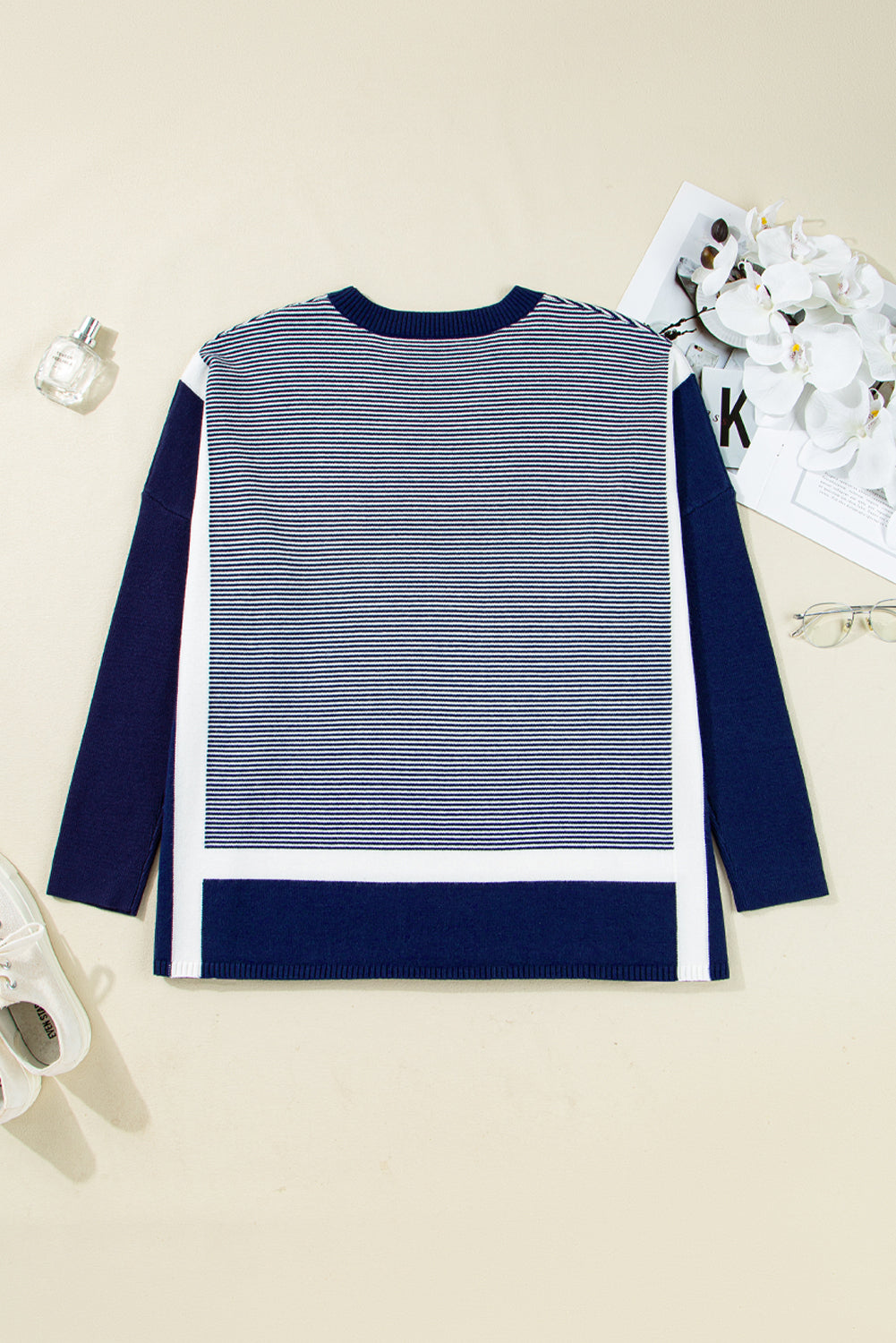 Reese Stripe Dolman Oversize Tunic Sweater