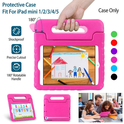 Protective Case Fit For iPad Mini 1 2 3 4 5 Shockproof Hard Kid Tablet PC Protection Cover W/ Foldable Handle
