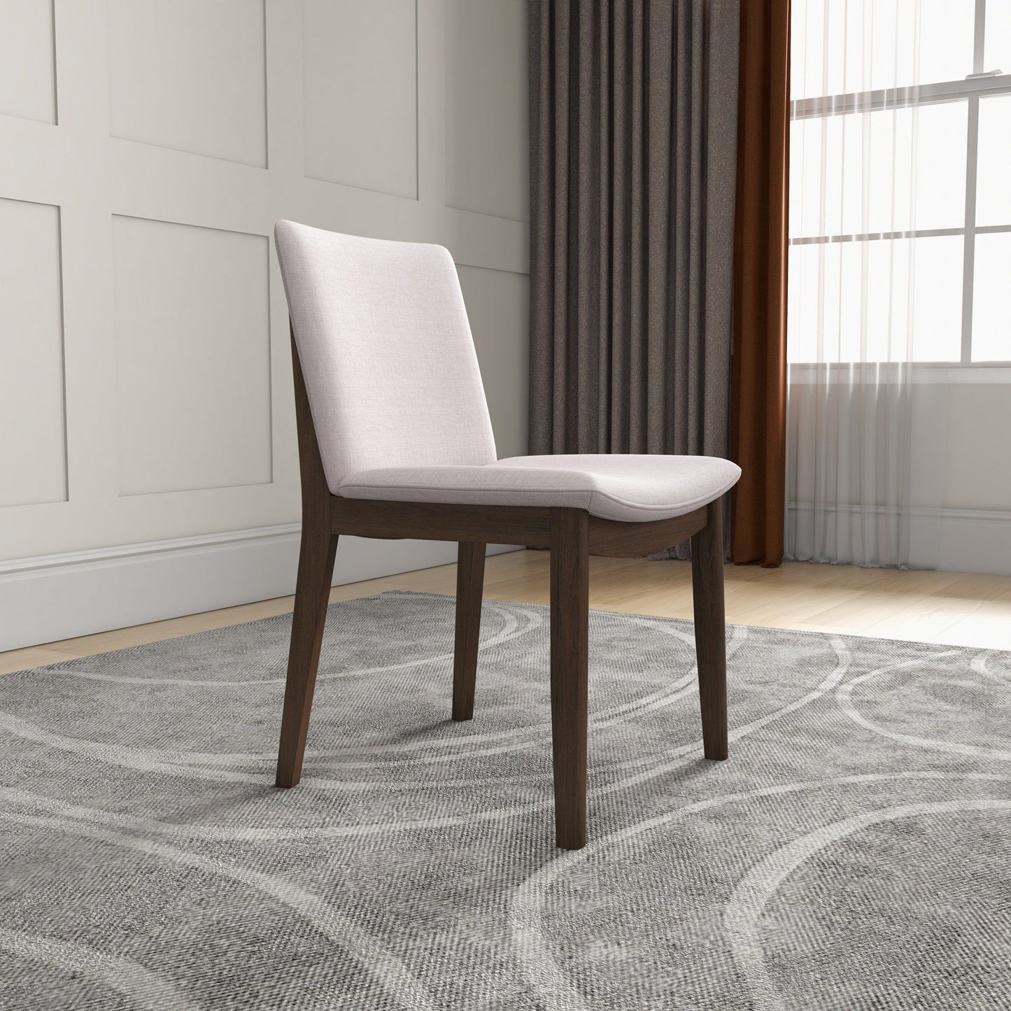 Laura - Mid-Century Modern Solid Wood Dining Chair (Set of 2)