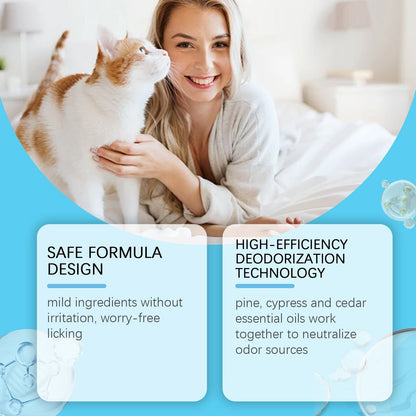 Yegbong Pet Deodorizing Spray With Triple Plant-Based Essential Oils For Odor Removal, Suitable For Cat Litter, Mats, And Fabrics