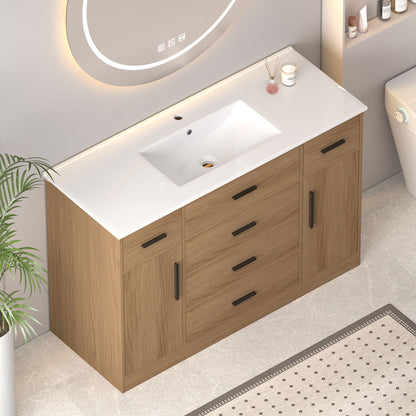 Bathroom Vanity With Abundant Storage 2 Soft Close Doors And 6 Drawers