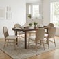 7 Pieces Modern Oval Dining Set, Rustic Farmhouse Solid Wood Kitchen Table Set for 6