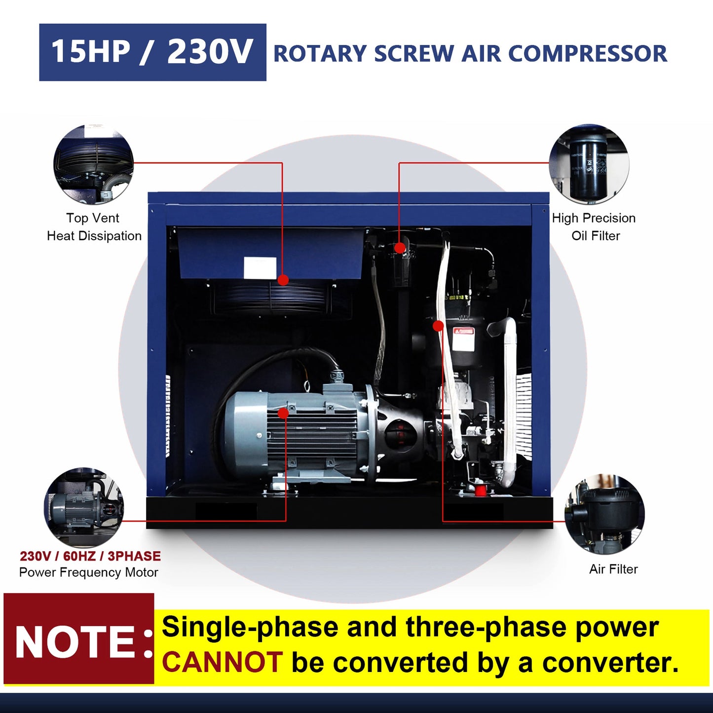 15HP Rotary Screw Air Compressor