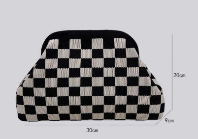 Womens Knitted Bag Striped Clutch
