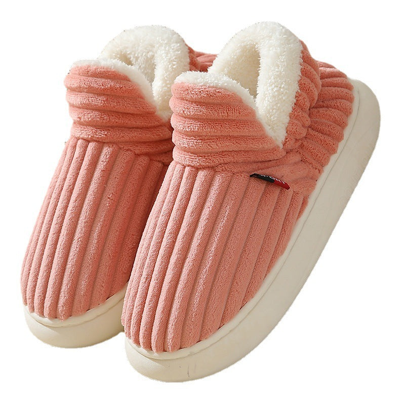 New Women Cotton Slippers  Slippers Warm Cotton Plush Shoes Fleece Fluffy