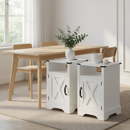 Farmhouse Nightstand, Charging Station & Storage