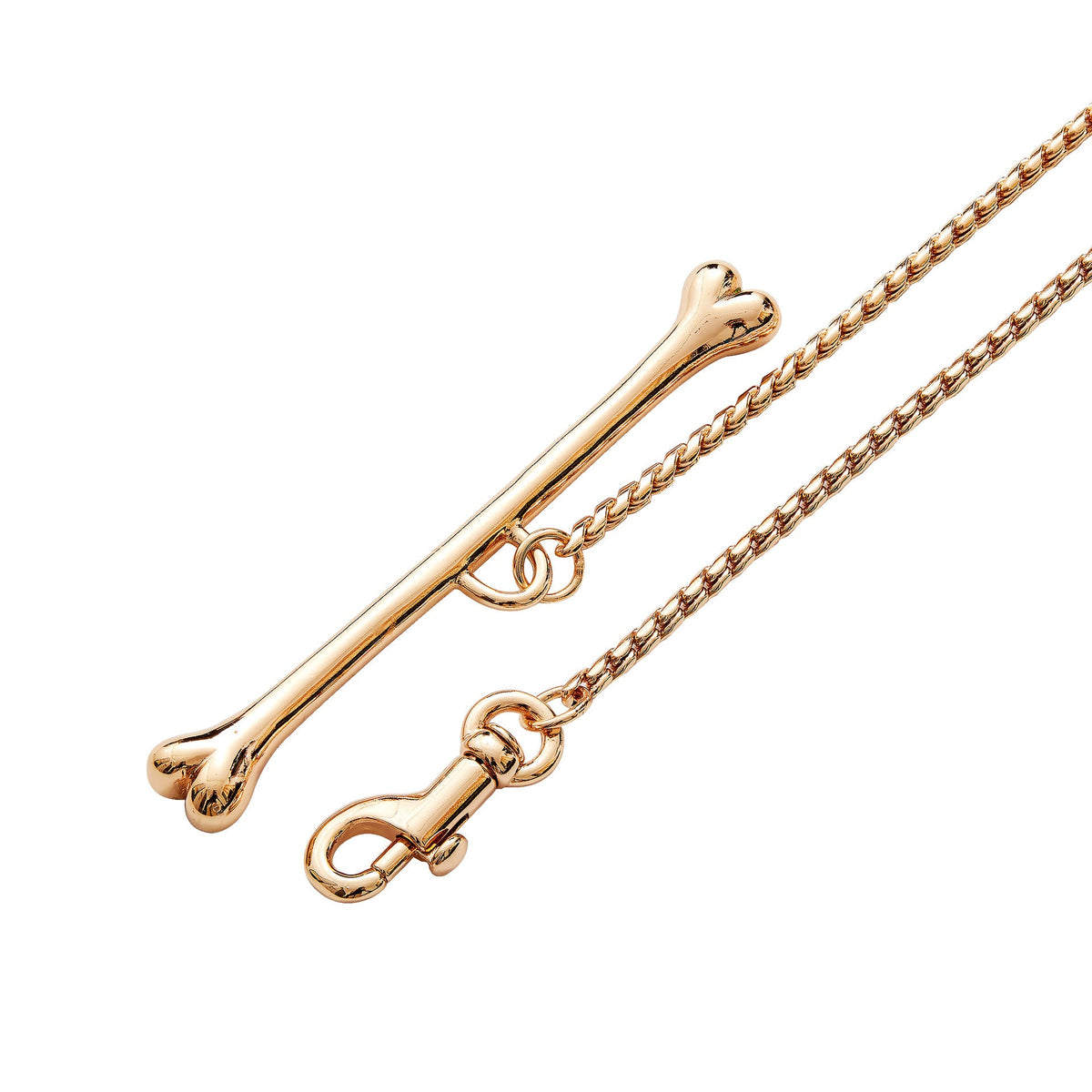 Stainless Steel Leash Pet Supplies Outdoor Dog Walking Metal Bone Shaped Handle Traction Chain