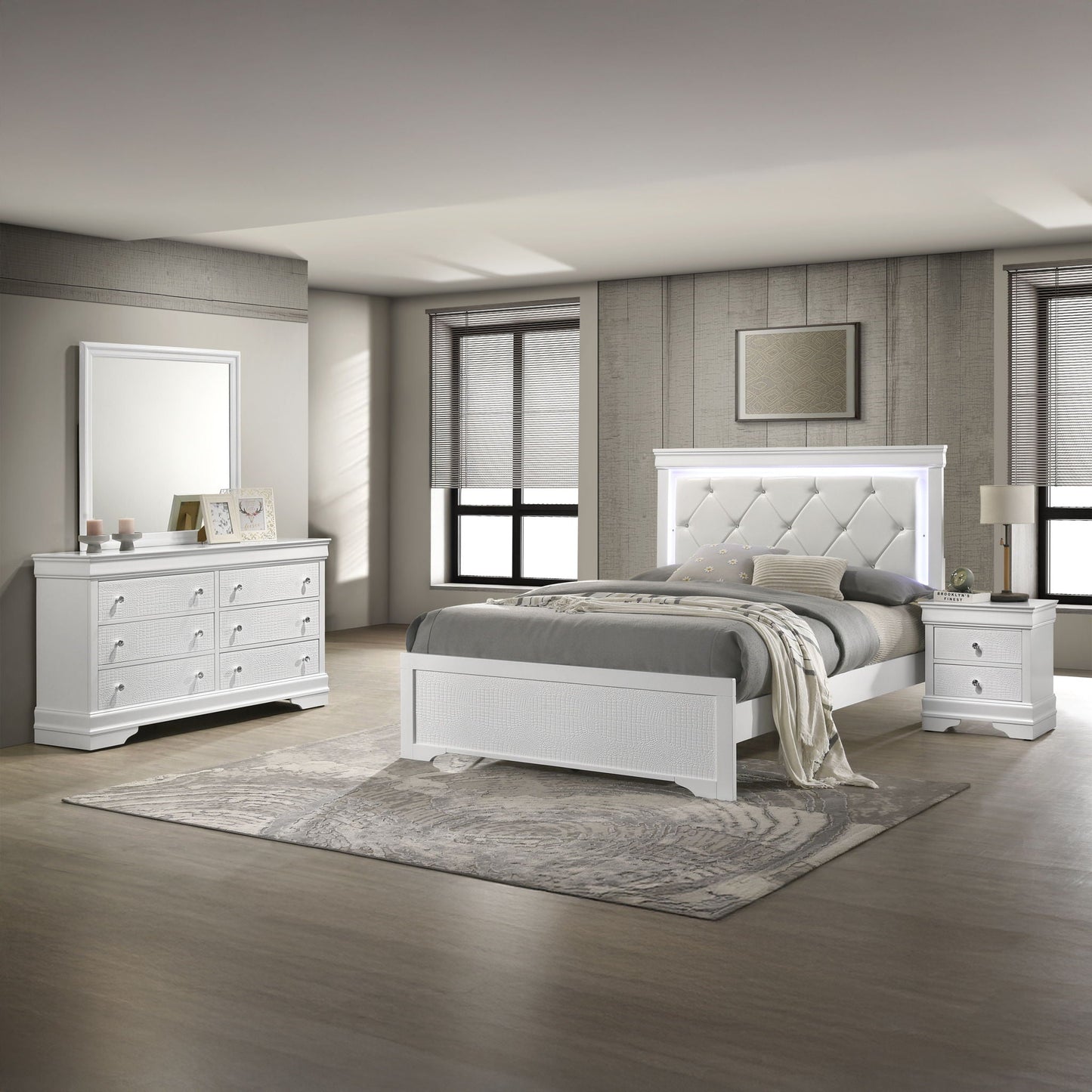 Blaze - Modern Bedroom Set With LED Headboard