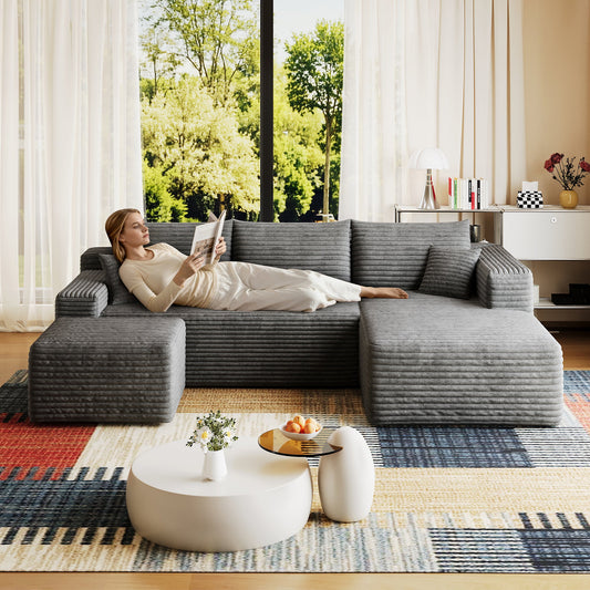 95" Cloud Sectional Sofa with Ottoman
