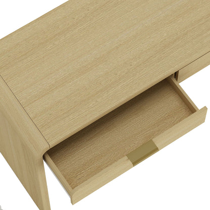 Grace - Office Desk With 2 Drawers - Oak