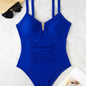 Women's One Piece Swimsuit Solid Color with Padded Bra Bathing Suit for Swimming