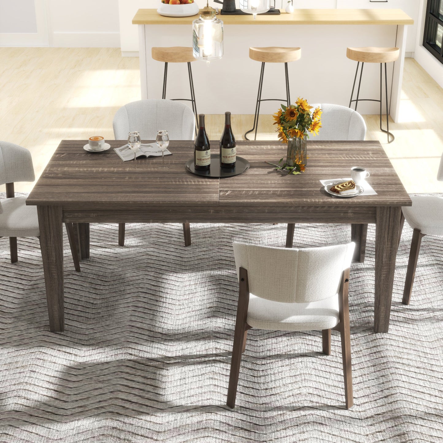 106.3 in Large Extendable Dining Table