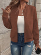 Texture Zip-Up Bomber Jacket