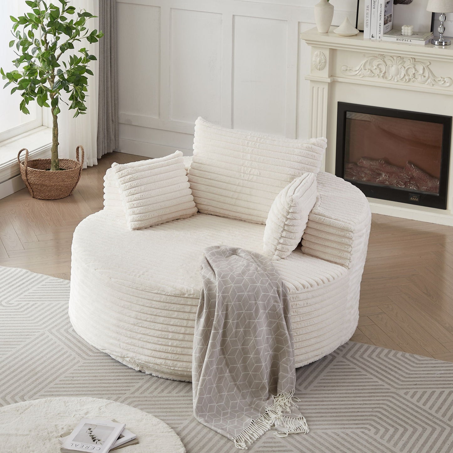 Swivel Chair With 360° Rotation For Living Room