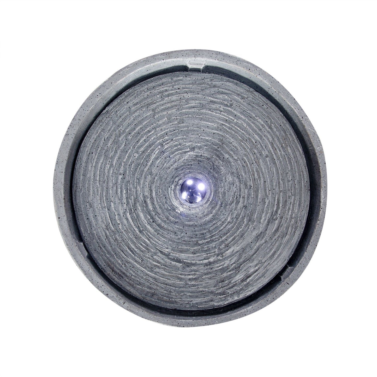 12.99" Gray Polyresin Outdoor Water Fountain with LED Light