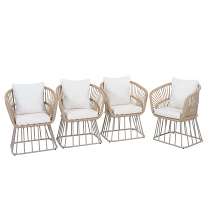 Outdoor Dining Chair MP1 - Teak Finish Wicker & Steel Frame