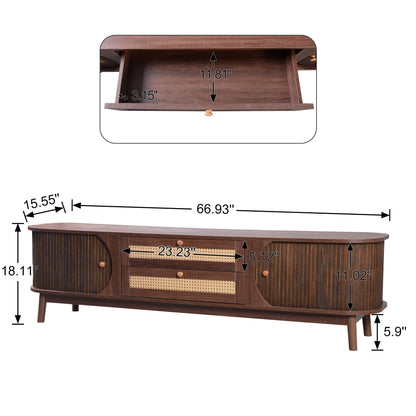 TV Stand for TVs Up to 75" with Drawers and Sliding Doors