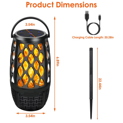 4-in-1 Wireless 5.3 Outdoor Speaker – IPX5, LED Flame, Sync