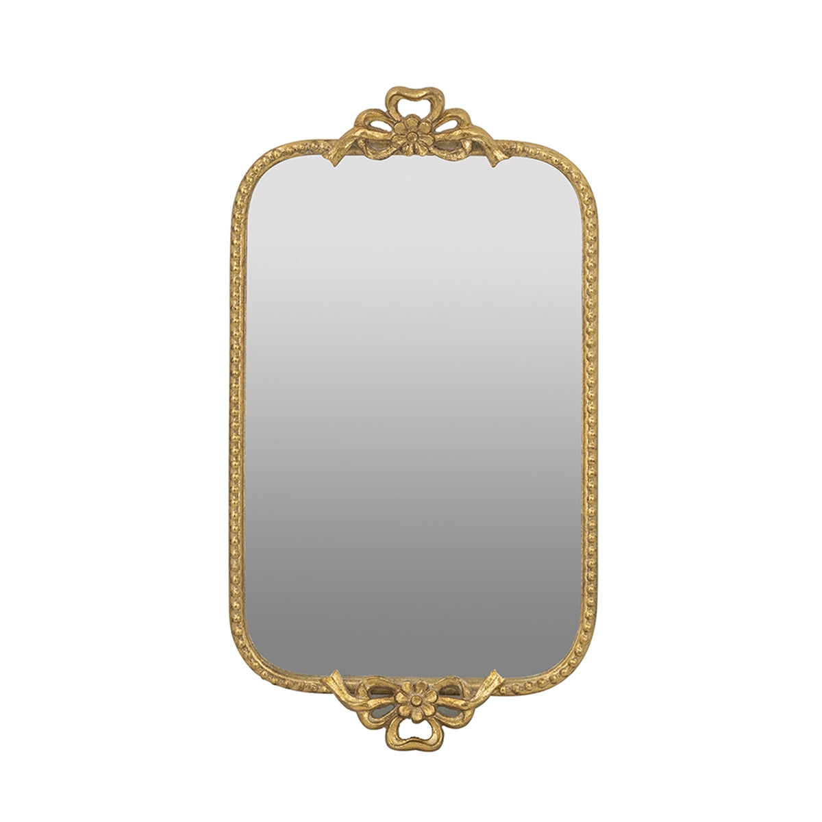 Ornate Gold Accent Tray with Mirrored Surface