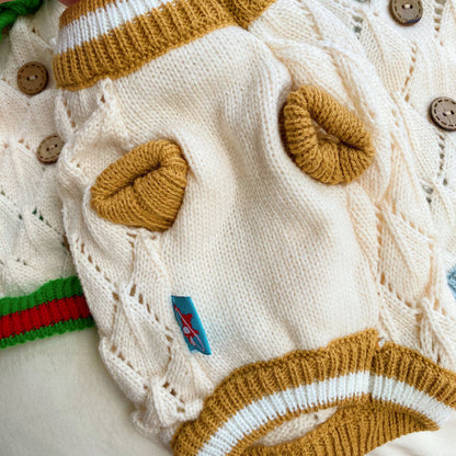 Hollow-out Knitted Sweater Pet Clothing Dog Apparel Knitted Sweater