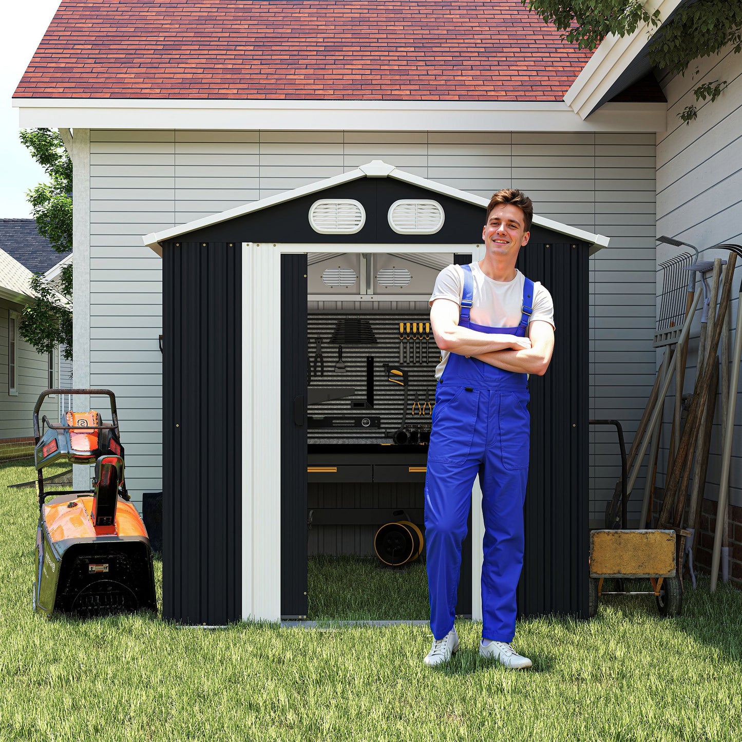Campcraft 8x6 FT Outdoor Metal Storage Shed