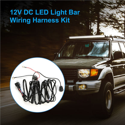 LED Light Bar Wiring Harness Kit 280W 12V 40A Power Relay Fuse On/Off Switch 10ft Length Universal Fitment Light Bar Accessories
