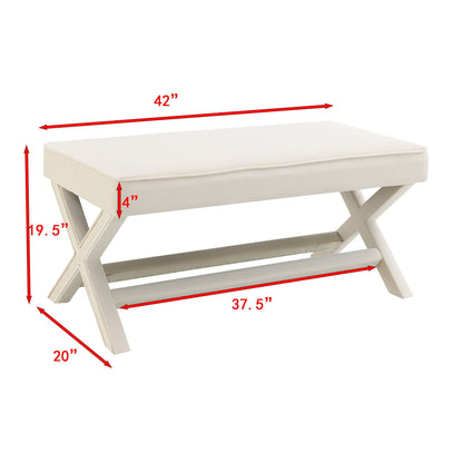 Comfort Double Bench Upholstered With X Crossed Legs