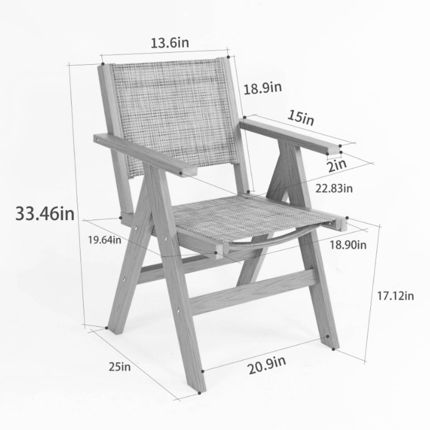 2 Piece HIPS Outdoor Dining Chair Perfect For Patio Meal Togethers & Garden Brunch Relaxation Moments