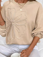 Embroidered Flower Pattern Drop Shoulder Sweatshirt