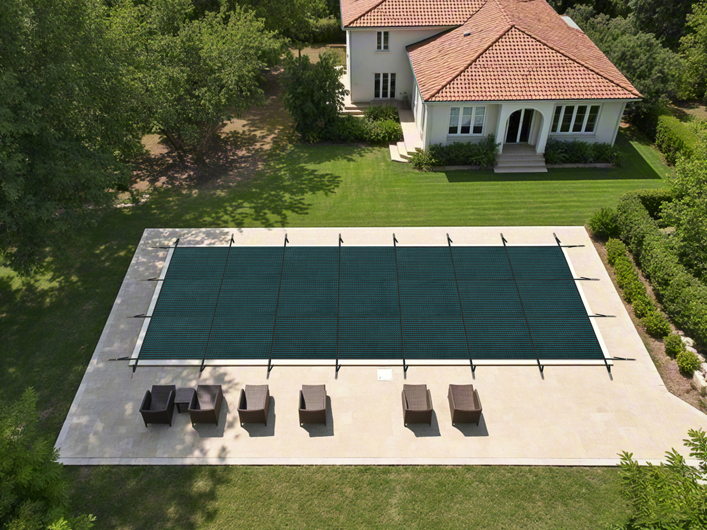 Swimming Pool Safety Cover, Fits 18x36ft Rectangular Pools