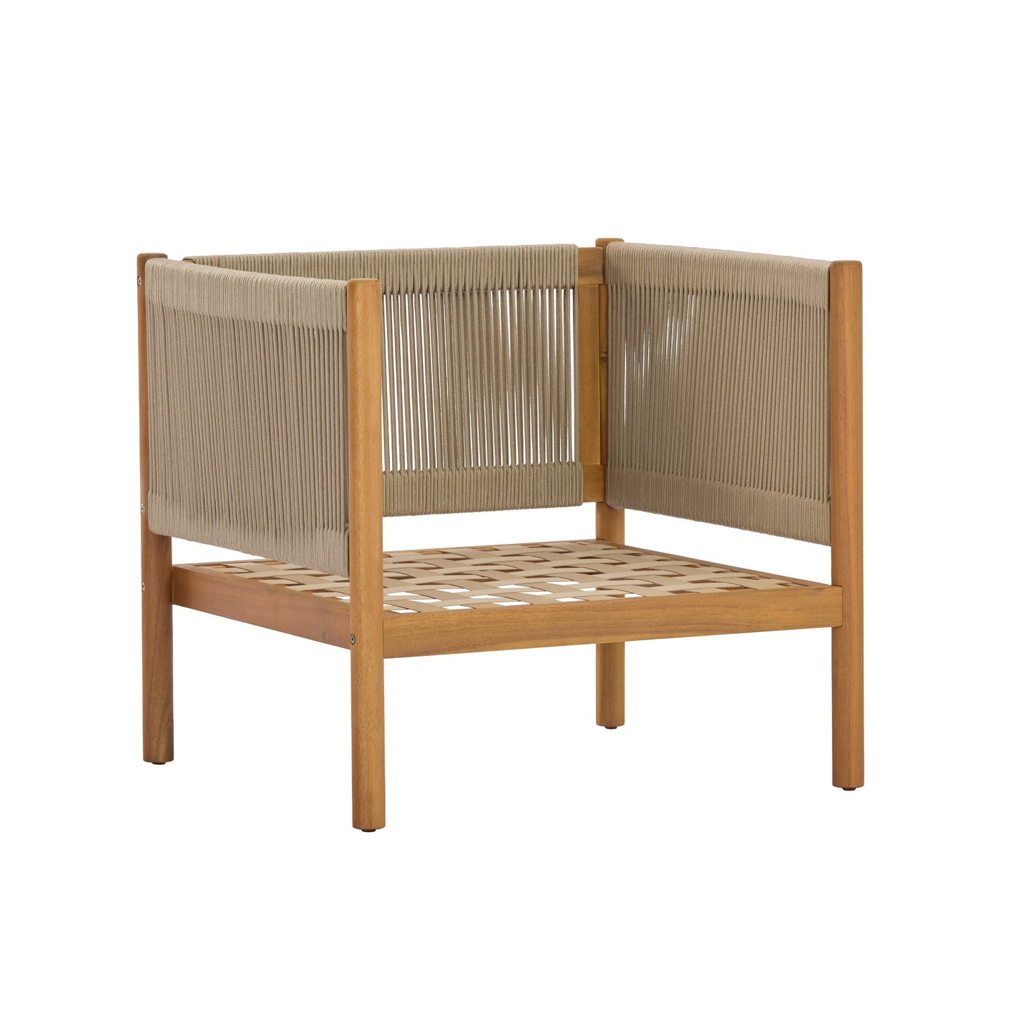 Outdoor Club Chair with Acacia Wood Frame in Teak Look