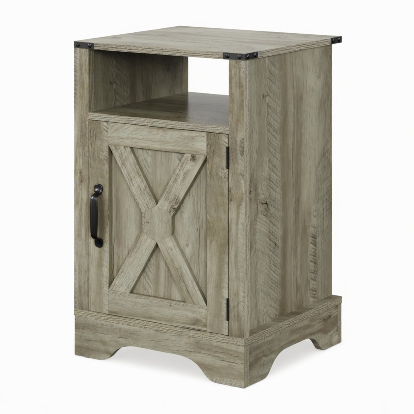 Farmhouse Nightstand, Charging Station & Storage