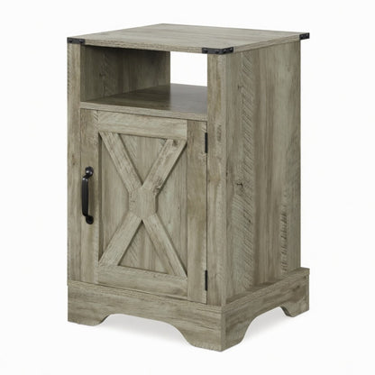 Farmhouse Nightstand, Charging Station & Storage