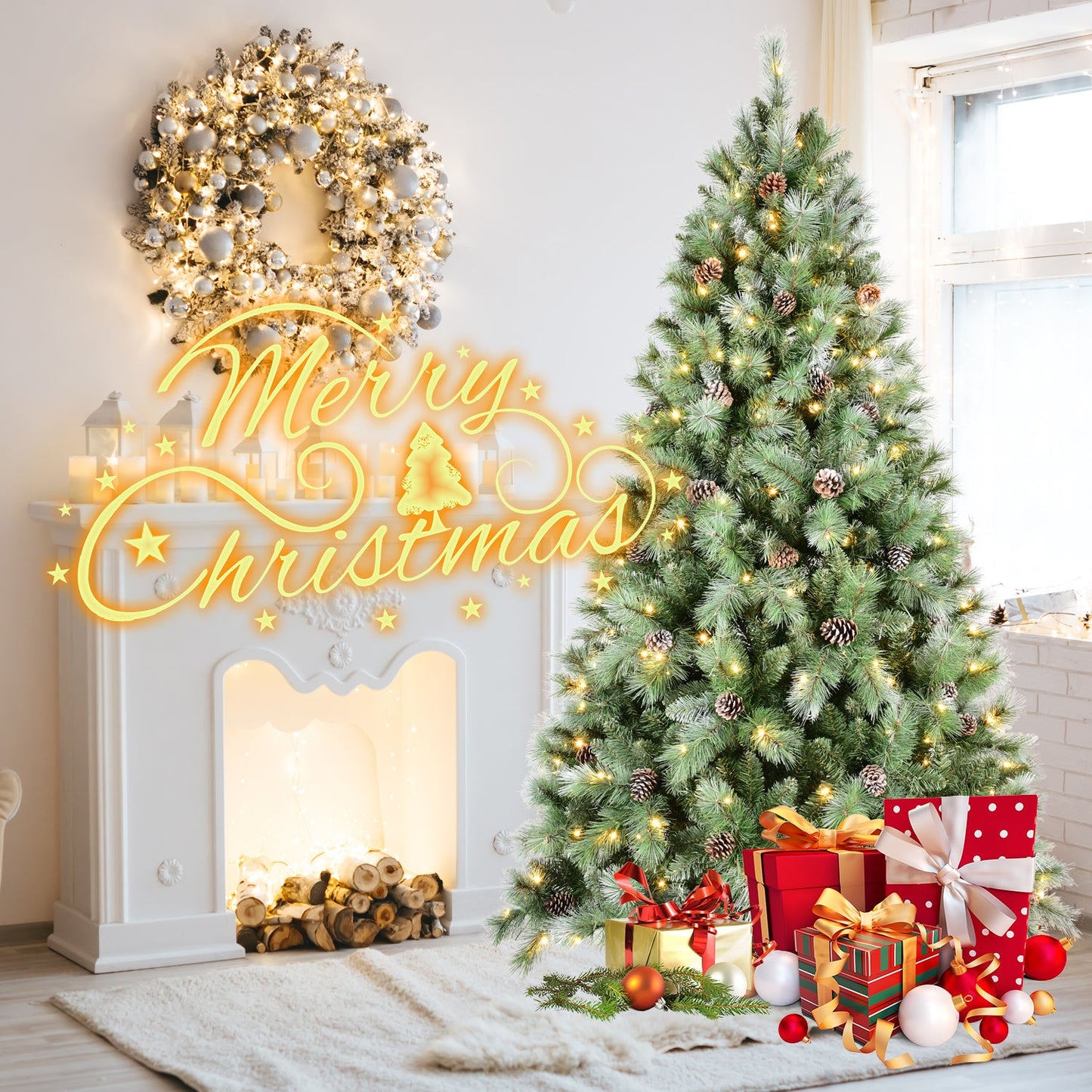 Premium 5FT Christmas Tree with 200 Warm Lights