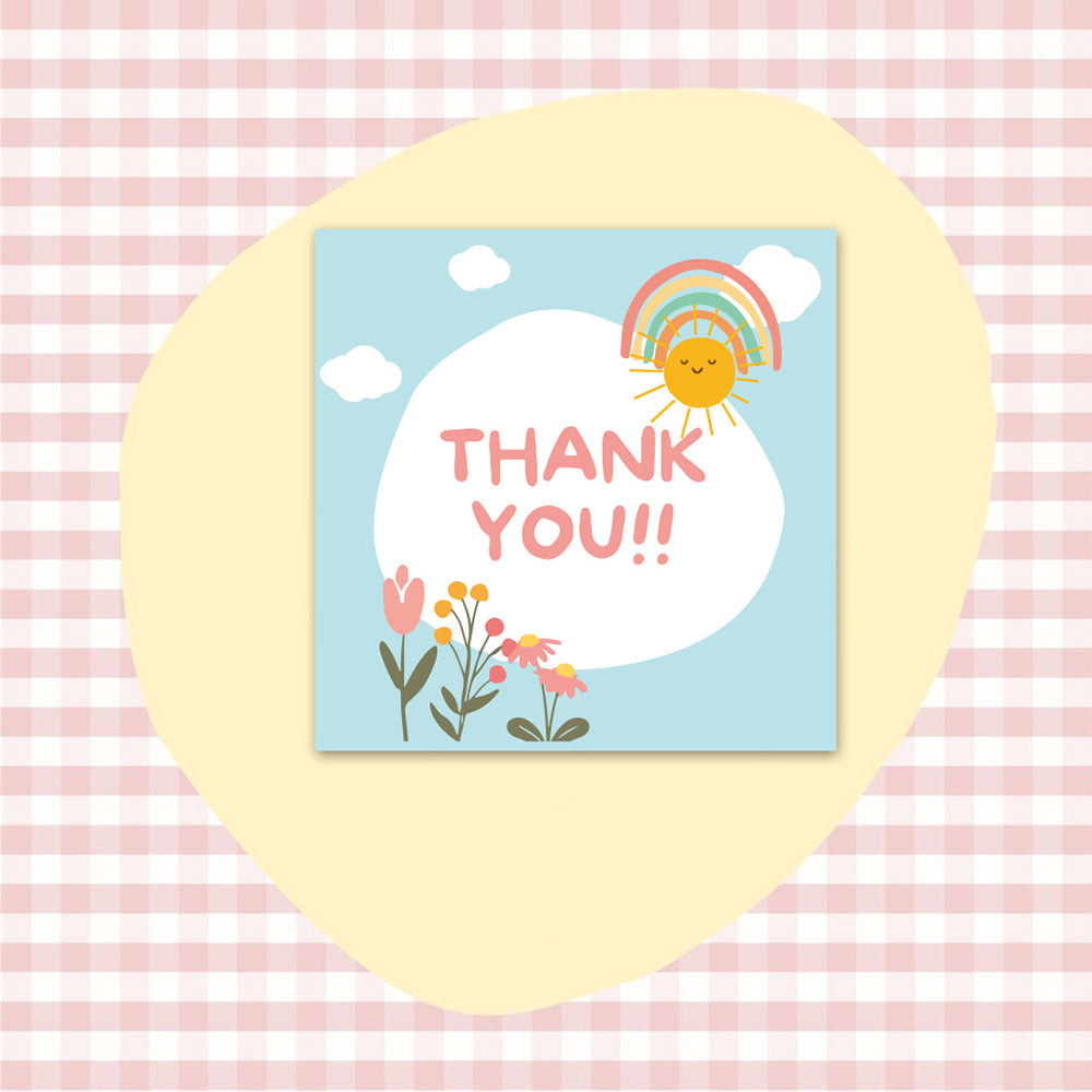 50 PcsPack Square Simple Thank-you Card Coated Paper Business Cards