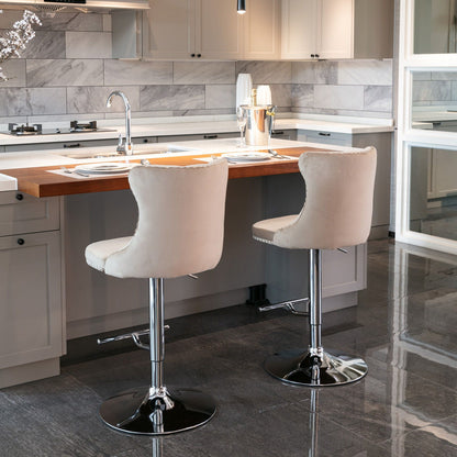 Swivel Adjustable Height Barstools Set of 2