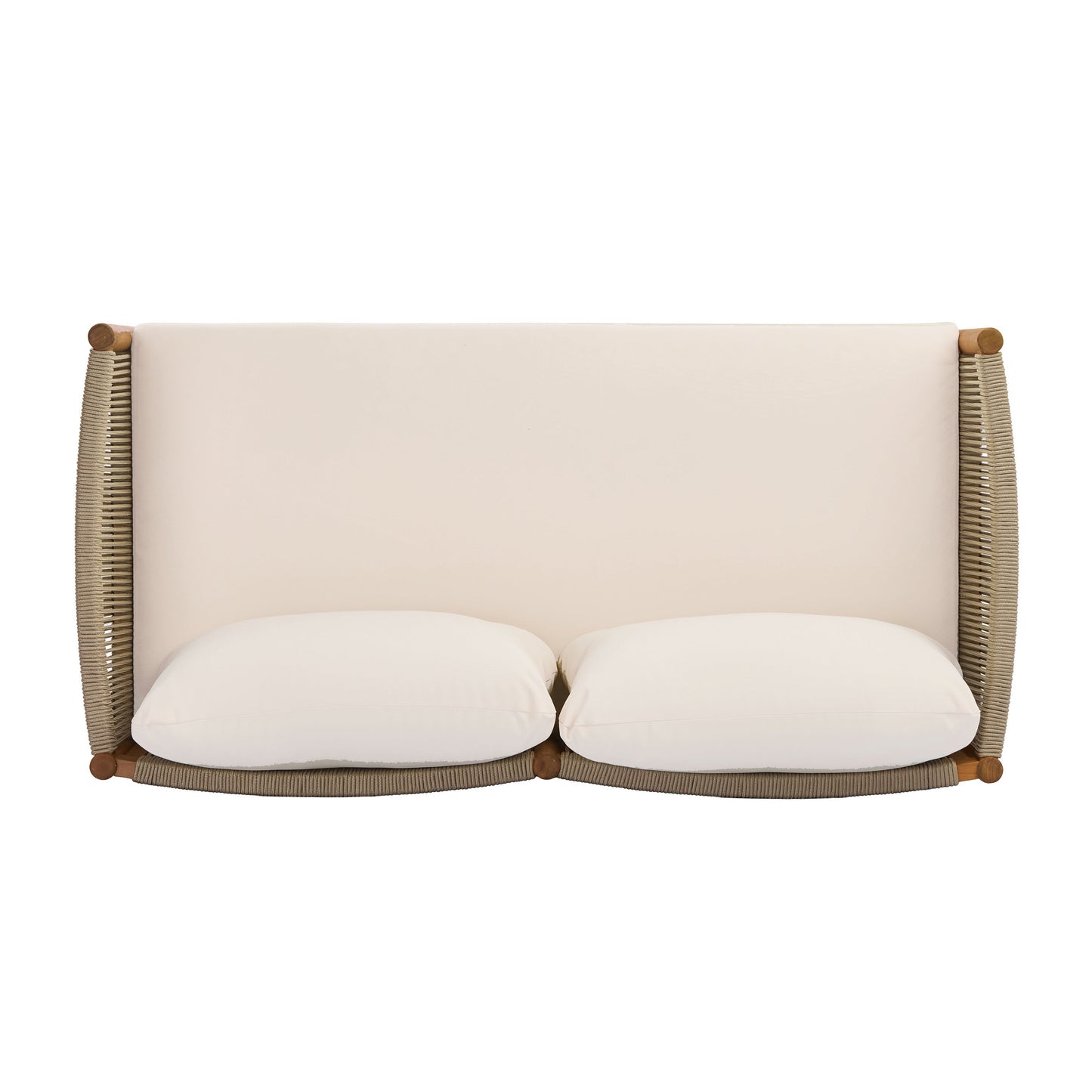 Outdoor Loveseat and Coffee Table Set with Acacia Wood Frame in Teak Look