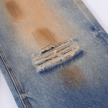 Men's Vintage Ripped Jeans Washed Jeans