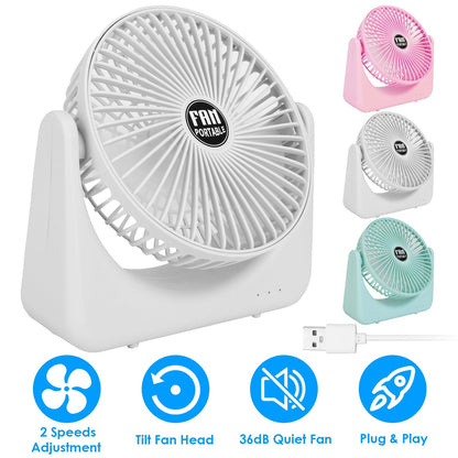 GBruno 6.5in Desk Fan USB Powered