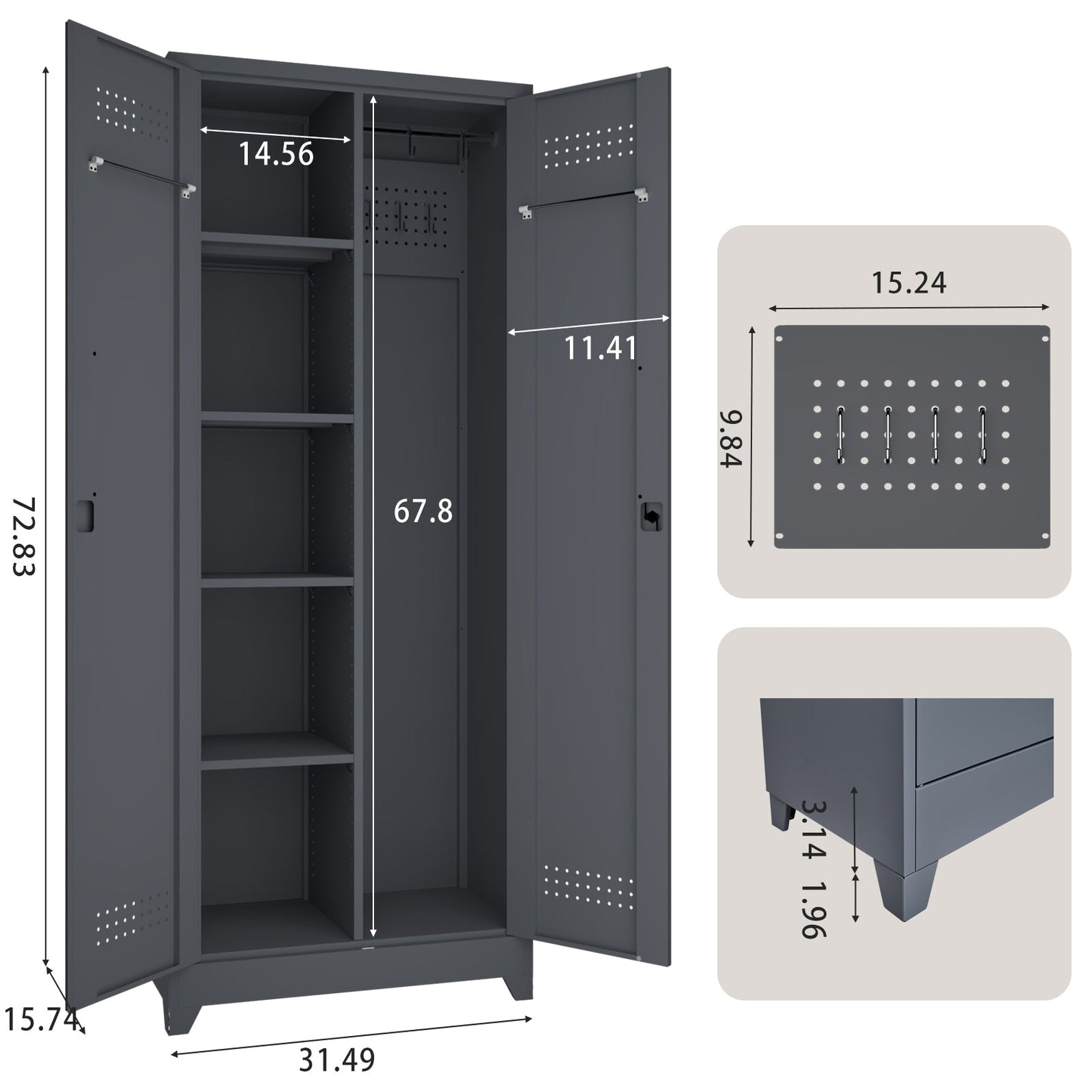 Gray And Metal Storage Cabinet