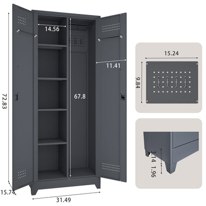 Gray And Metal Storage Cabinet