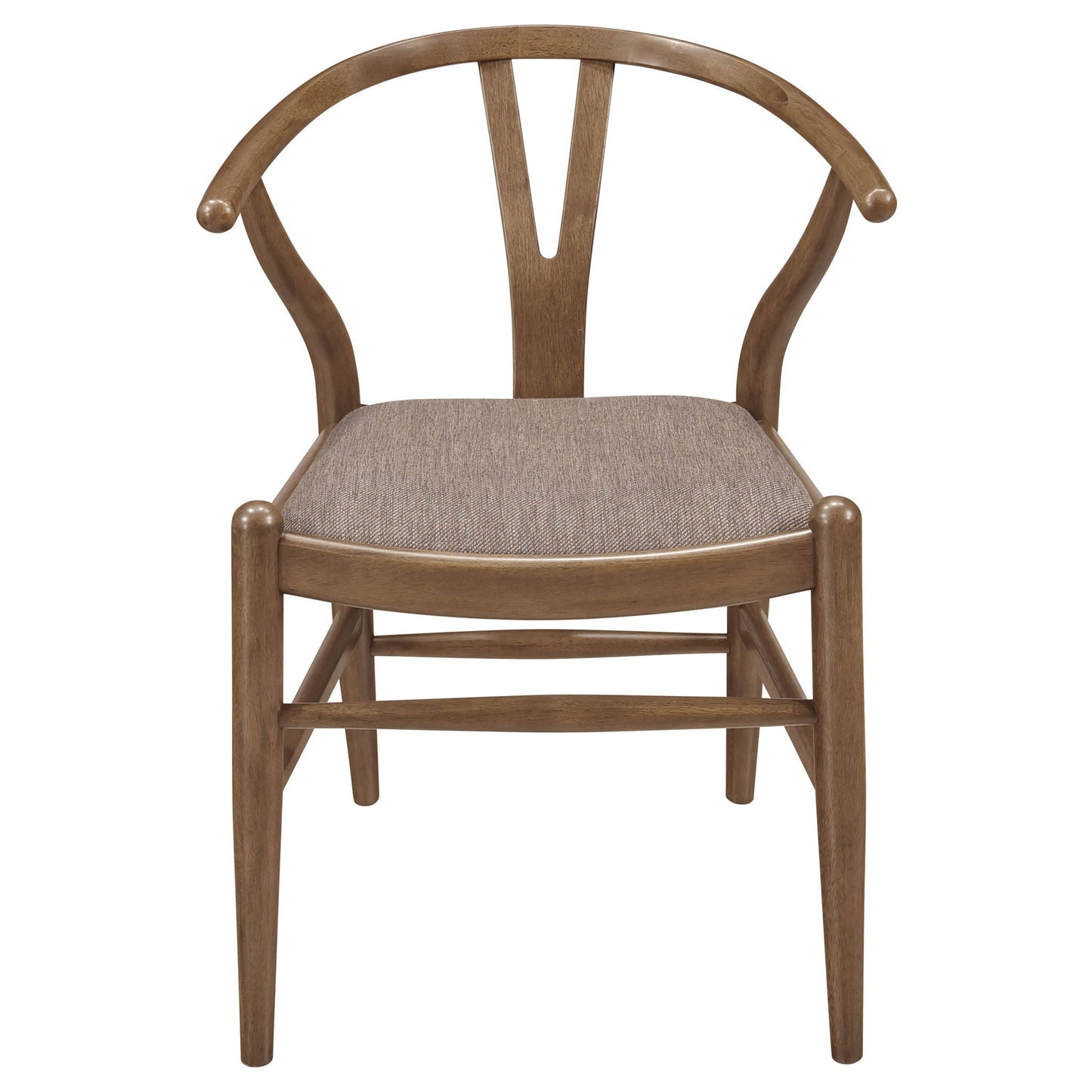 Guinea - 5 Piece Dining Set With Round Table And Upholstered Chairs - Walnut