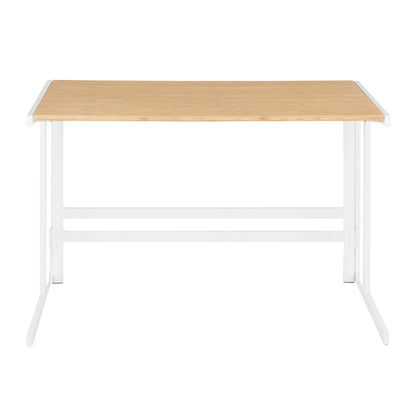 Roman - Industrial Office Desk - White / Natural