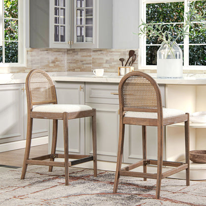 Panama - Curved Back Cane Counter Stool (Set of 2)