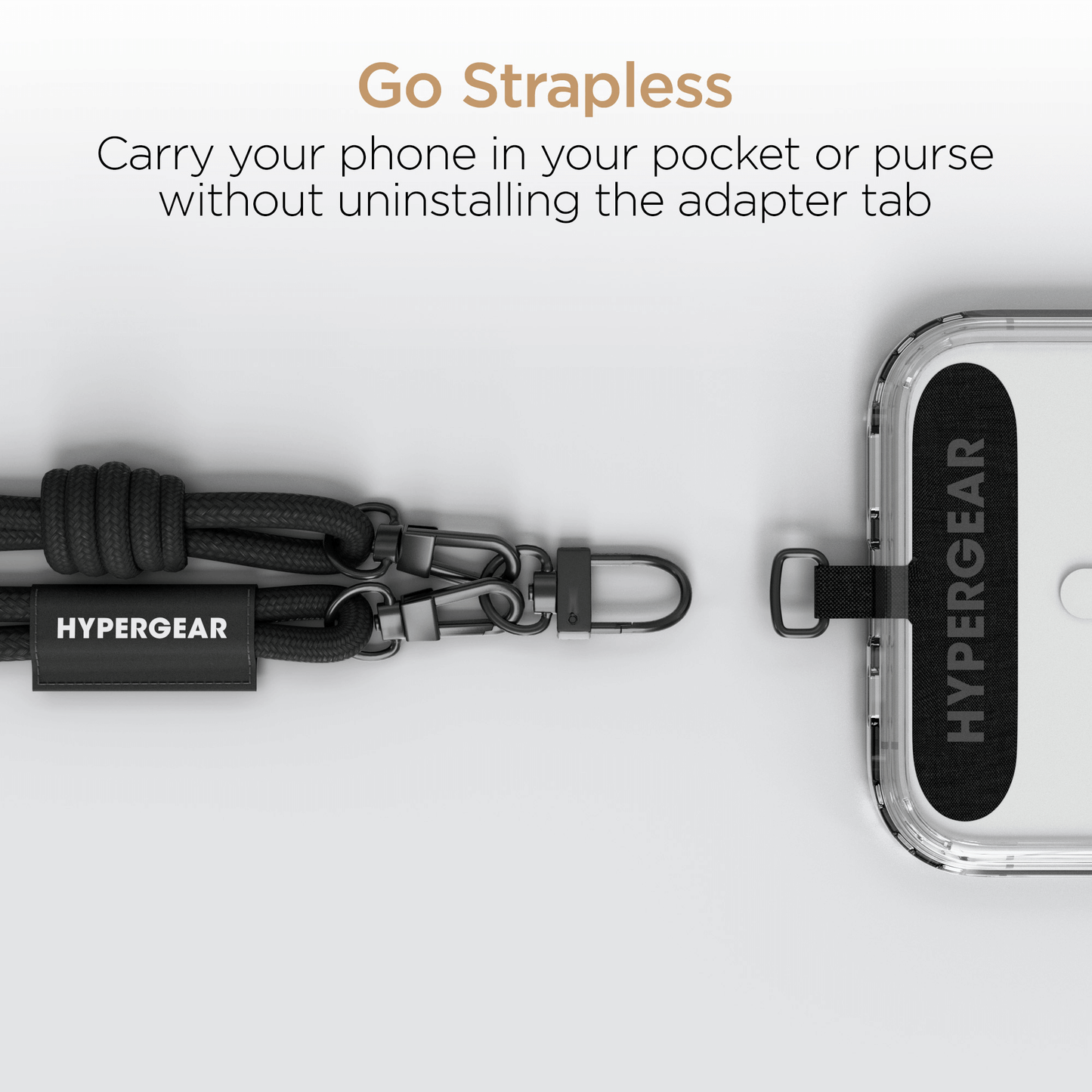 HyperGear TECHcessories Black Braided Rope Universal Crossbody Phone Strap