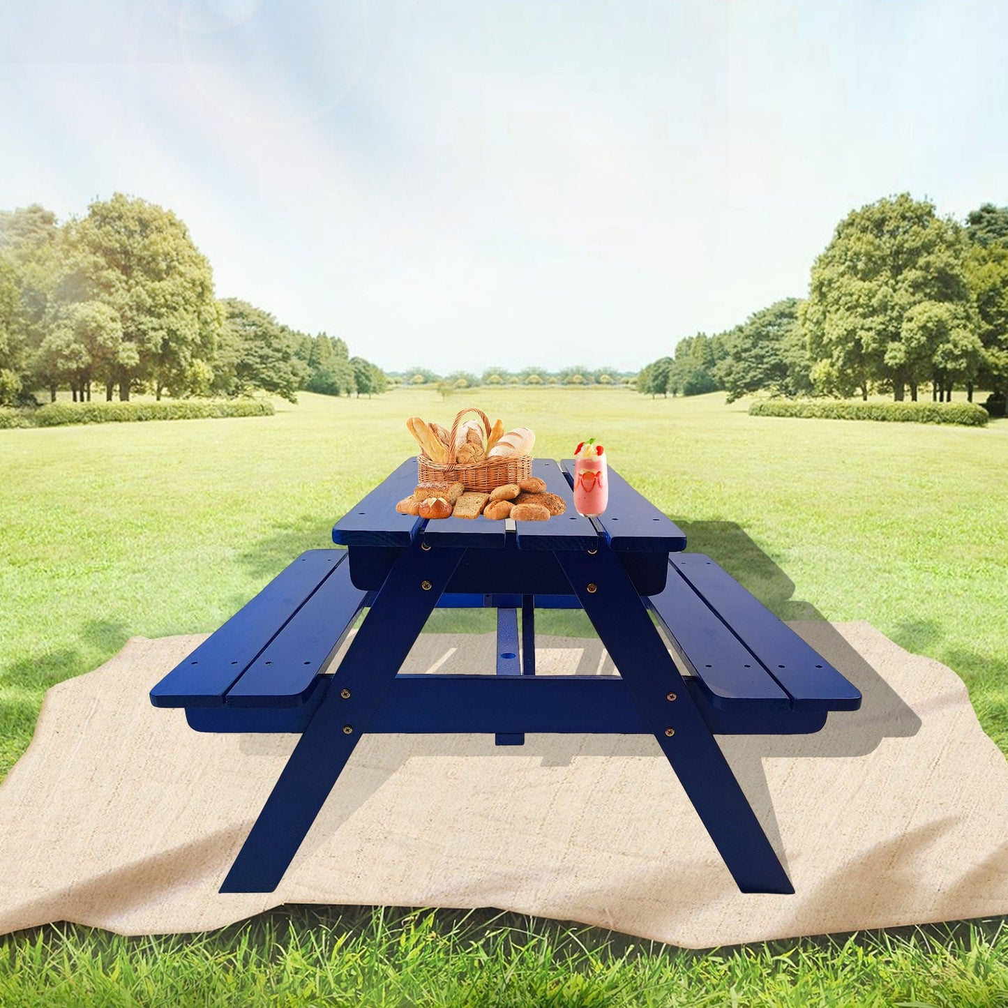 Durable Solid Wood Children's Dining Table And Chairs Set, Multi-Functional