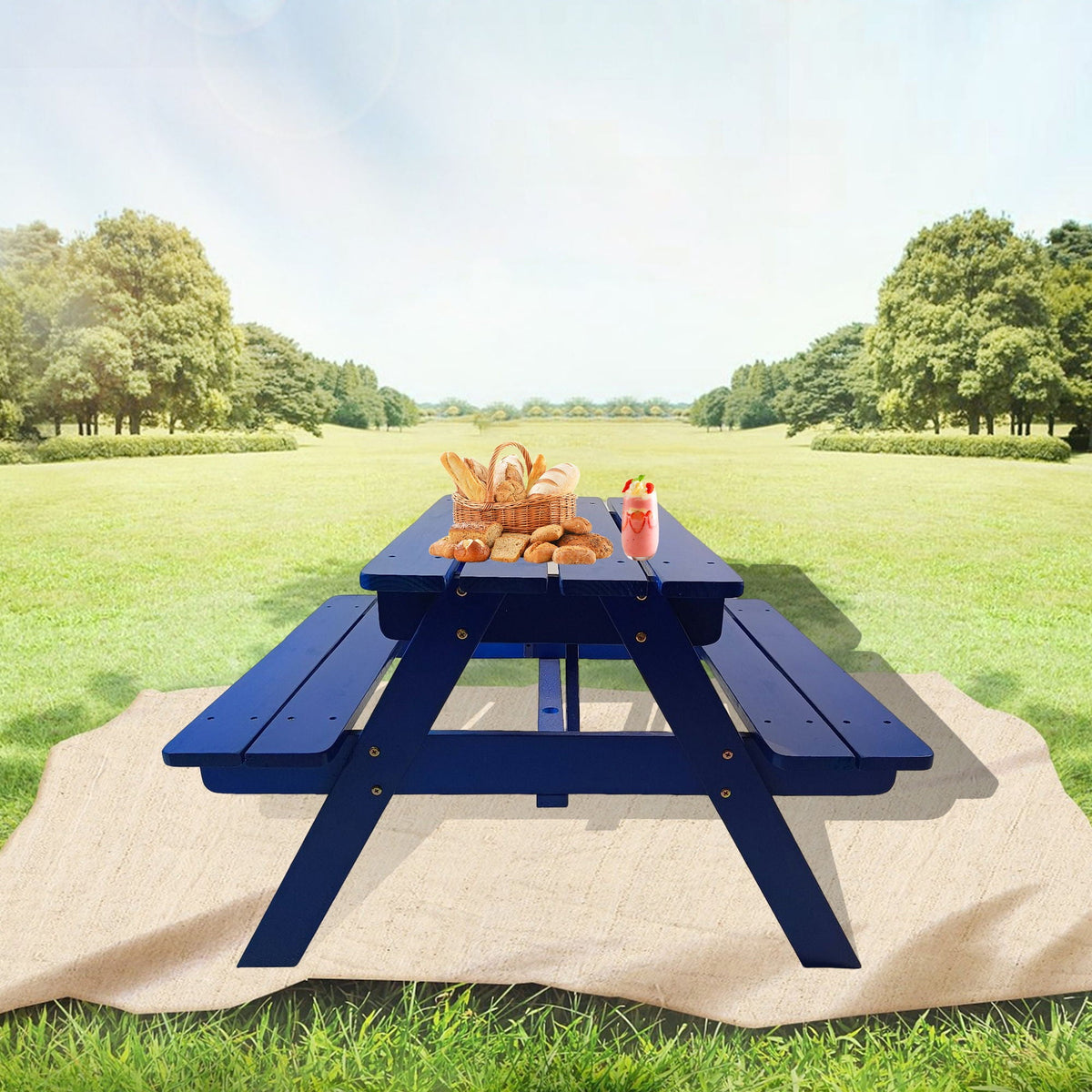 Durable Solid Wood Children's Dining Table And Chairs Set, Multi-Functional