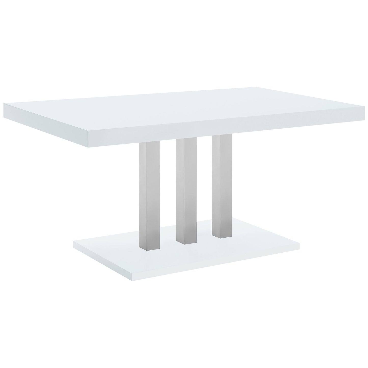 Creston - 5 Piece Dining Set With Upholstered Chairs - Gloss White